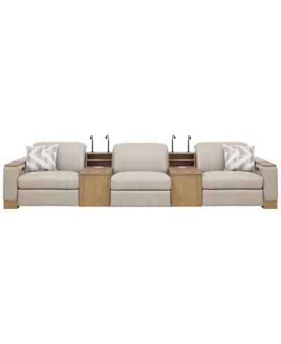 Macy's Maxyne 5-piece Power Reclining Sofa With 2 Consoles Set In Multi