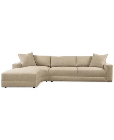 Macy's Mayela 2-pc. Fabric Chaise Sectional, Exclusively At  In Brown