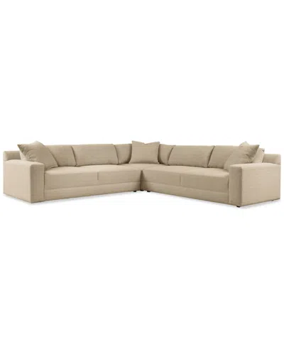 Macy's Mayela 3-pc. Fabric L Sectional, Exclusively At  In Brown