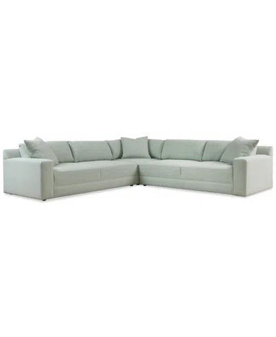 Macy's Mayela 3-pc. Fabric L Sectional, Exclusively At  In Green