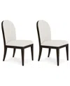Macy's Mazen 2-pc. Curved Side Chair Set In White