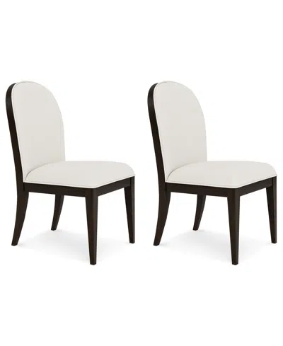 Macy's Mazen 2-pc. Curved Side Chair Set In White