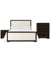 Macy's Mazen 3-pc. King Set (bed, Chest & Nightstand) In White