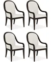 Macy's Mazen 4-pc. Arm Chair Set In White