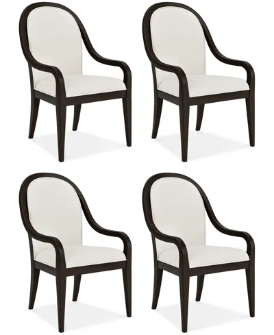 Macy's Mazen 4-pc. Arm Chair Set In White