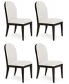 Macy's Mazen 4-pc. Curved Side Chair Set In White