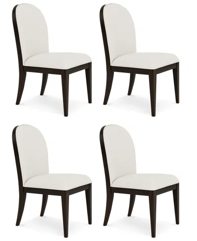 Macy's Mazen 4-pc. Curved Side Chair Set In White