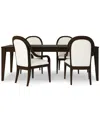 Macy's Mazen 5-pc. Dining Set (table & 4 Arm Chairs) In Dark Brown