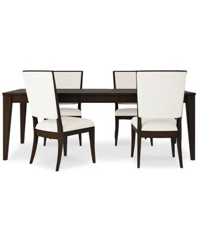Macy's Mazen 5-pc. Dining Set (table & 4 Side Chairs) In Dark Brown