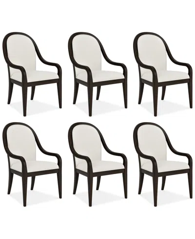 Macy's Mazen 6-pc. Arm Chair Set In White