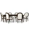 Macy's Mazen 7-pc. Dining Set (table & 6 Arm Chairs) In Dark Brown