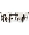 Macy's Mazen 7-pc. Dining Set (table & 6 Side Chairs) In Dark Brown