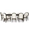 Macy's Mazen 9-pc. Dining Set (table, 6 Curved Side Chairs & 2 Arm Chairs) In Dark Brown