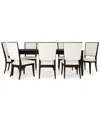 Macy's Mazen 9-pc. Dining Set (table & 8 Side Chairs) In Dark Brown
