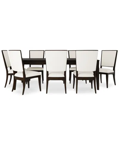 Macy's Mazen 9-pc. Dining Set (table & 8 Side Chairs) In Dark Brown