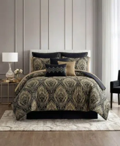 Macy's Medford Damask Bold Design 14 Piece Comforter Sets In Green