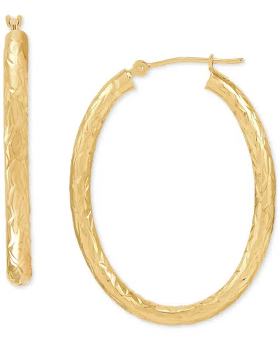 Macy's Medium Polished Tube Hoop Earrings In 14k Yellow Gold, 1-3/8"