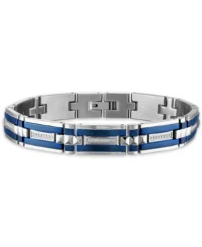 Macy's Men's 1/3 Carat Diamond 8 1/2" Bracelet In Stainless Steel
