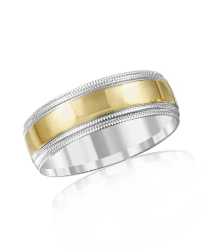 Macy's Men's 14k Gold And 14k White Gold Ring, Milgrain Edge (size 6-13)