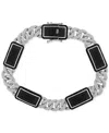 Macy's Men's Black & White Diamond Ceramic Link Bracelet (2-1/4 Ct. T.w.) In Sterling Silver In Black