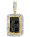 Macy's Men's Black & White Diamond Dog Tag Pendant (1/2 Ct. Tw) In 10k Gold