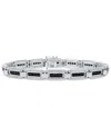Macy's Men's Black & White Diamond Statement Bracelet (3 Ct. T.w.) In Sterling Silver In Silver