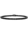 Macy's Men's Black Diamond Tennis Bracelet (13 Ct. T.w.) In Black Rhodium-plated Sterling Silver In Black