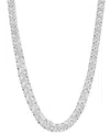Macy's Men's Cubic Zirconia Franco Link 24" Chain Necklace In Sterling Silver In Silver
