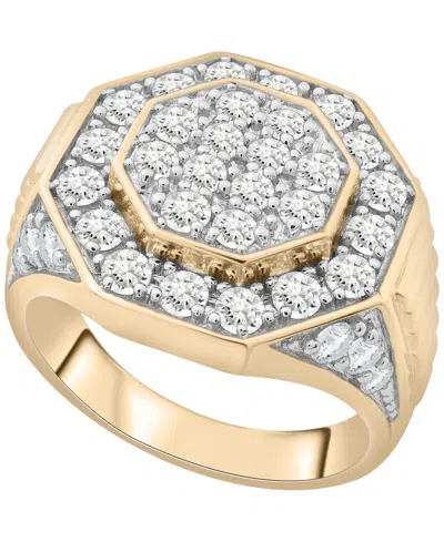 Macy's Men's Diamond (1 Ct. T.w.) Ring In 14k Gold Plated Sterling Silver