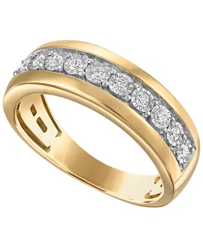 Macy's Men's Diamond (1/4 Ct. T.w.) Ring In 14k Gold-plated Sterling Silver