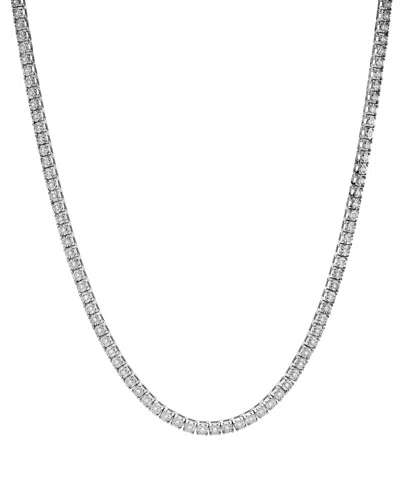Macy's Men's Diamond 24" Tennis Necklace (2 Ct. T.w.) In Sterling Silver