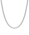 Macy's Men's Diamond 24" Tennis Necklace (4 Ct. T.w.) In Sterling Silver In Silver
