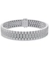 Macy's Men's Diamond Bracelet (1 Ct. T.w.) In Sterling Silver In Silver