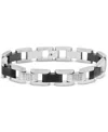 Macy's Men's Diamond Bracelet (1/2 Ct. T.w.) In Stainless Steel, Created For  In Black