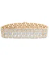 Macy's Men's Diamond Bracelet (4 Ct. T.w) In 14k Gold-plated Sterling Silver & Sterling Silver In Gold Over Silver