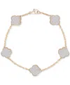 Macy's Men's Diamond Clover Flex Bracelet (1-1/4 Ct T.w.) In 10k Gold In Gold