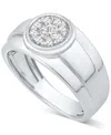 Macy's Men's Diamond Cluster Band (1/2 Ct. T.w.) In 10k White Gold In White Gold
