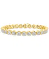 Macy's Men's Diamond Cluster Link Tennis Bracelet (5 Ct. T.w.) In 10k Gold In Gold