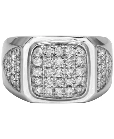 Macy's Men's Diamond Cluster Ring (1-1/2 Ct. T.w.) In 10k White Gold