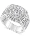 Macy's Men's Diamond Cluster Statement Ring (4 Ct. T.w.) In 10k White, Yellow Or Rose Gold In White Gold
