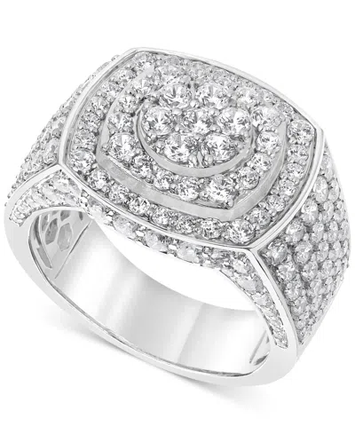 Macy's Men's Diamond Cluster Statement Ring (4 Ct. T.w.) In 10k White Gold