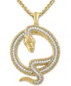 Macy's Men's Diamond Coiled Snake 22" Pendant Necklace (1/2 Ct. T.w.) In Gold-plated Sterling Silver