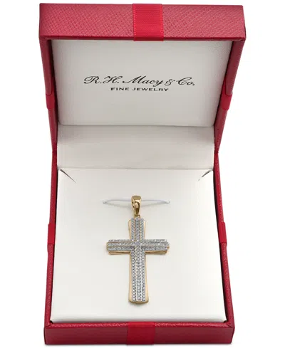 MACY'S MEN'S DIAMOND CROSS PENDANT (1/2 CT. T.W) IN 14K WHITE GOLD