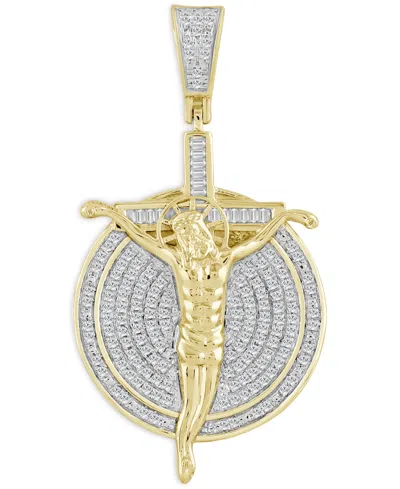 Macy's Men's Diamond Crucifix Pendant (1/2 Ct. T.w.) In 10k Yellow Gold