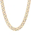 Macy's Men's Diamond Cuban Link 24" Chain Necklace (1 Ct. T.w.) In Sterling Silver Or 14k Gold-plated Sterl In Gold Over Silver