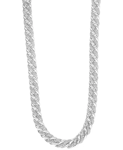 Macy's Men's Diamond Curb Link Chain 22" Statement Necklace (5 Ct. T.w.) In Sterling Silver