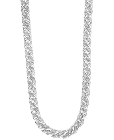 Macy's Men's Diamond Curb Link Chain 22" Statement Necklace (5 Ct. T.w.) In Sterling Silver Or 14k Gold-pla