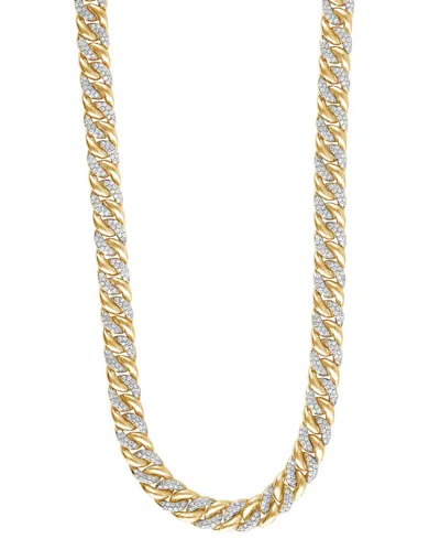 Macy's Men's Diamond Curb Link Chain 22" Statement Necklace (5 Ct. T.w.) In Sterling Silver Or 14k Gold-pla In Gold Over Silver