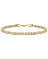 Macy's Men's Diamond-cut Ice Chain Bracelet In 14k Gold Over Sterling Silver In Gold