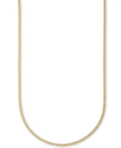 Macy's Men's Diamond-cut Ice Chain Necklace In 14k Gold Over Sterling Silver, 22" In Gray